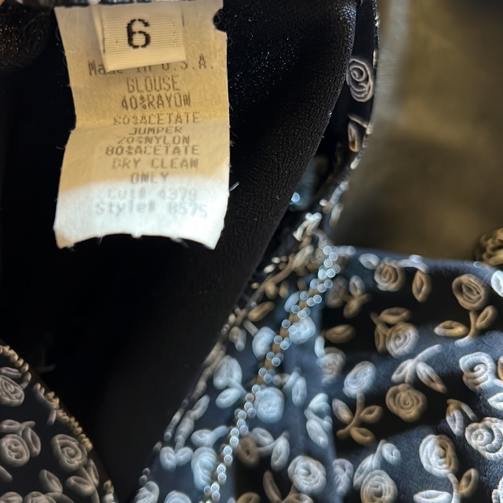 RJ Stevens black floral maxi jumper sz6 - Picture 5 of 5